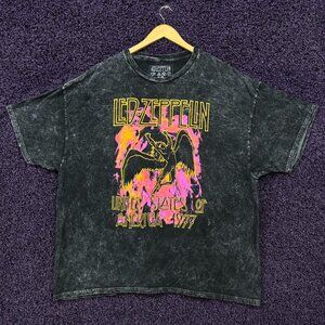 Led Zeppelin US 1977 Tour Flamin Icarus Rock Band T-Shirt 3X